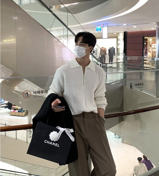 韓国ファッション SELCA-half zip light sweater-2024ss-tp05-07