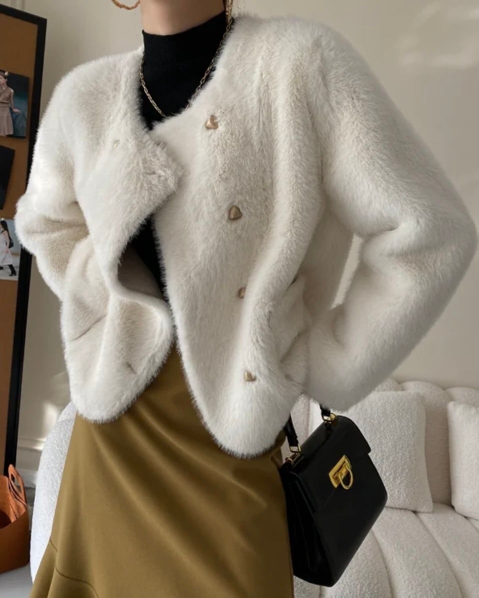 韓国ファッション SELCA-フェイクファーショートコート-2023aw-ou40-01