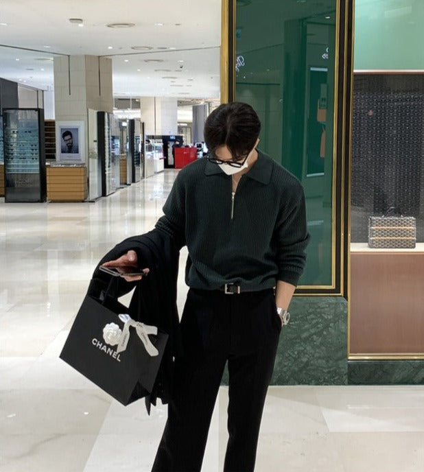 韓国ファッション SELCA-half zip light sweater-2024ss-tp05-02