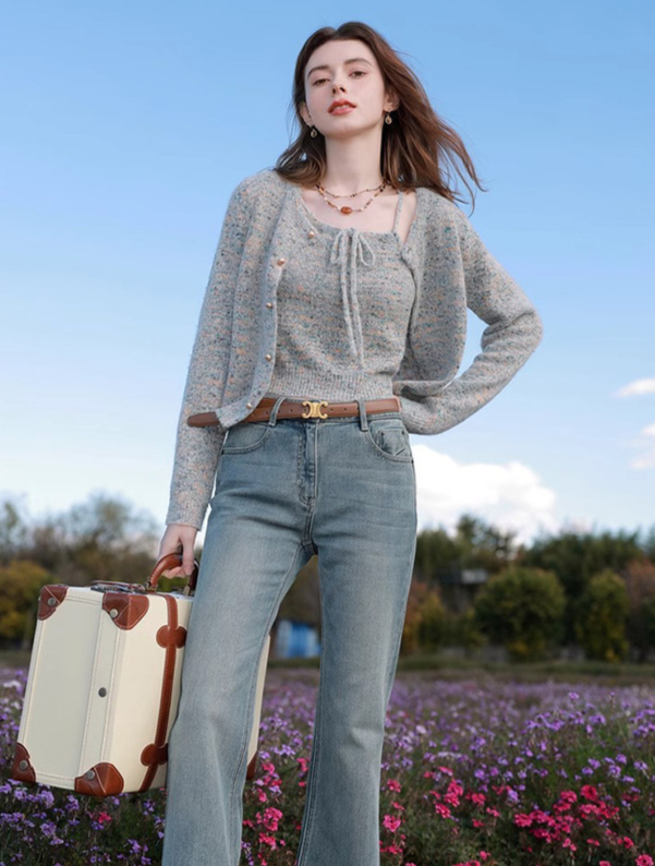 韓国ファッション SELCA-セットアップニットカーディガン-2024ss-ot36-01