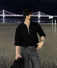 韓国ファッション SELCA-half zip light sweater-2024ss-tp05-012