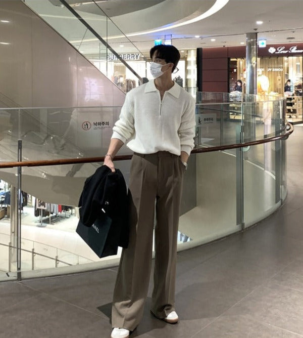 韓国ファッション SELCA-half zip light sweater-2024ss-tp05-05
