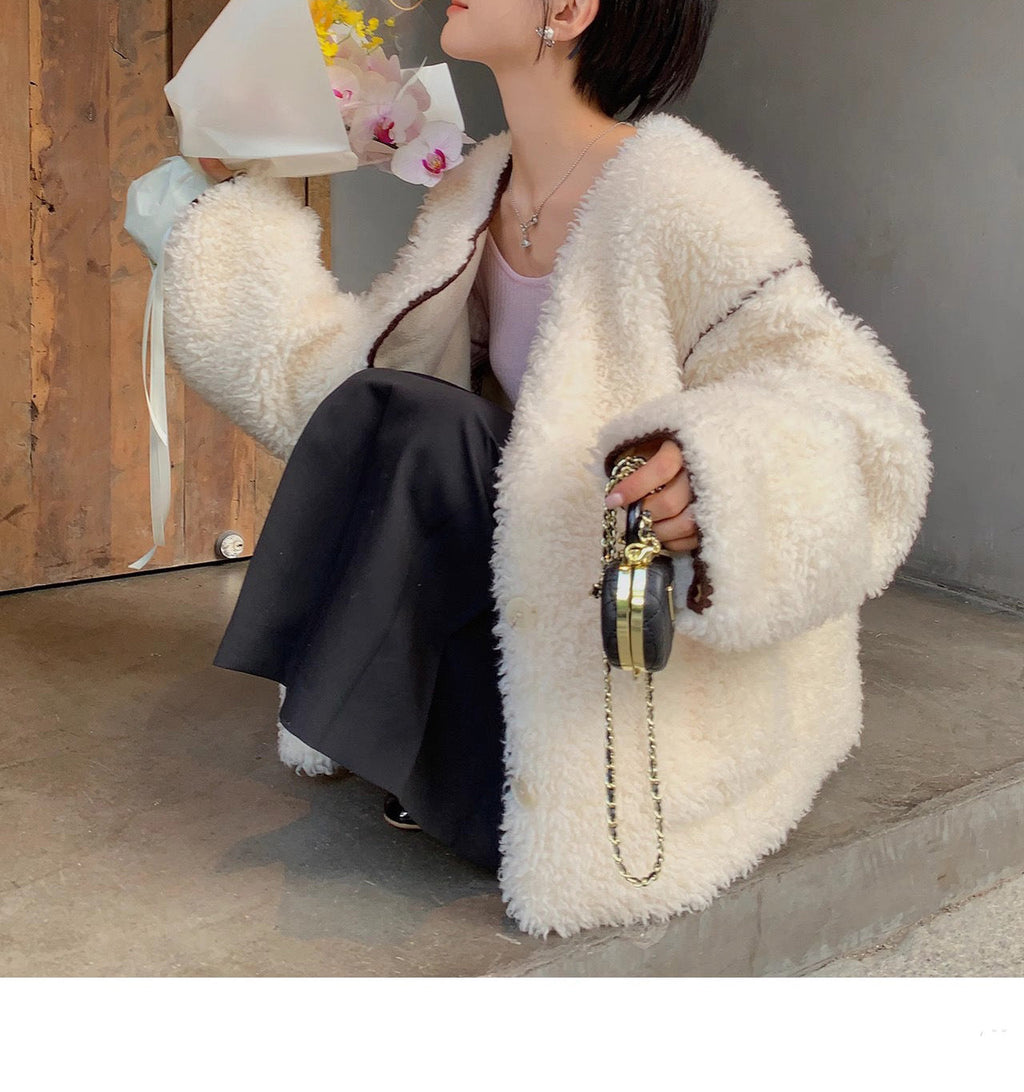 韓国ファッション SELCA-ボアホワイトジャケット-2023aw-ou53-018