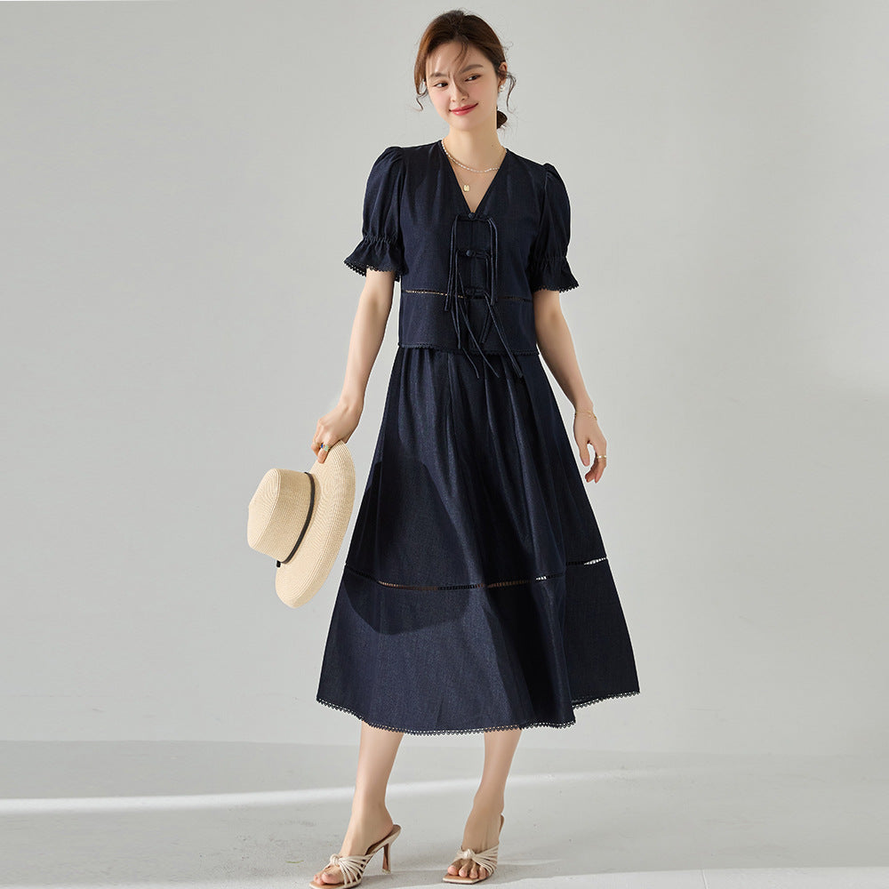 韓国ファッション SELCA-デザインデニムスカート-2024ss-201-01