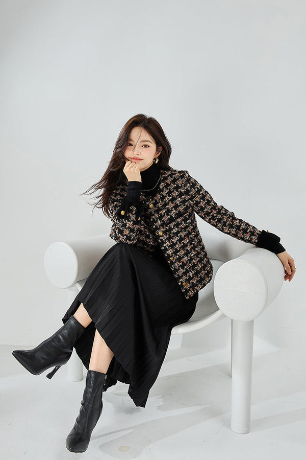 韓国ファッション SELCA-ツイードショートジャケット-2023aw-ot24-013