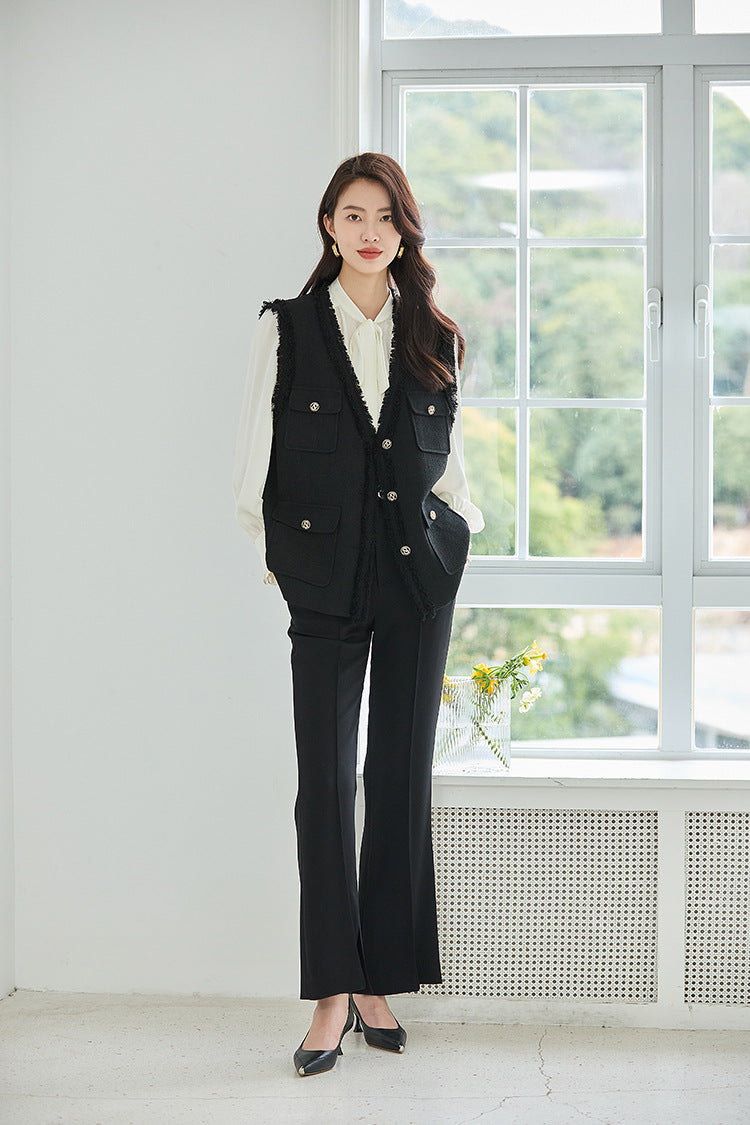 韓国ファッション SELCA-ブラックツイードジレ-2023aw-ot30-05