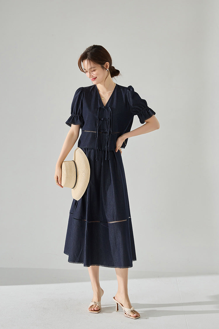 韓国ファッション SELCA-デザインデニムスカート-2024ss-201-03