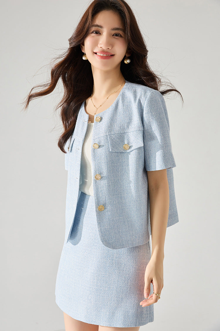 ハーフスリーブフレグランスセットアップスカート