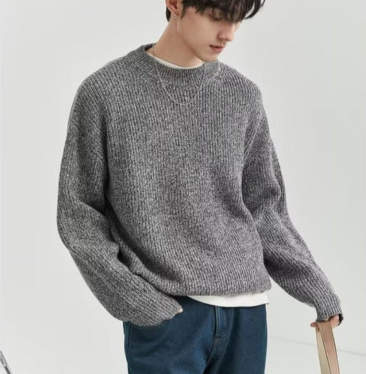 韓国ファッション SELCA-warm round neck sweater-mselca2024ss-048-01