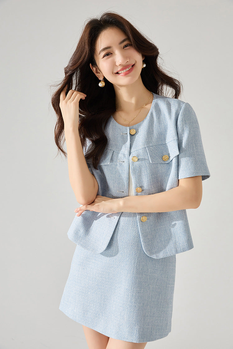 ハーフスリーブフレグランスセットアップジャケット