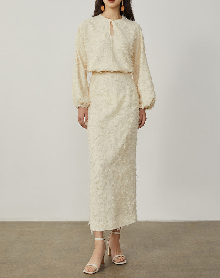韓国ファッション SELCA-フェザーセットアップドレス-2024ss-0056-010