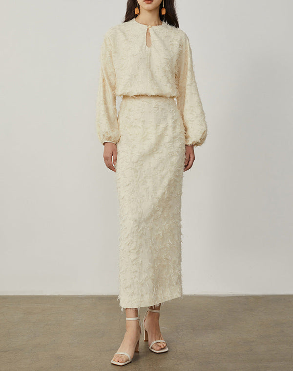 韓国ファッション SELCA-フェザーセットアップドレス-2024ss-0056-010