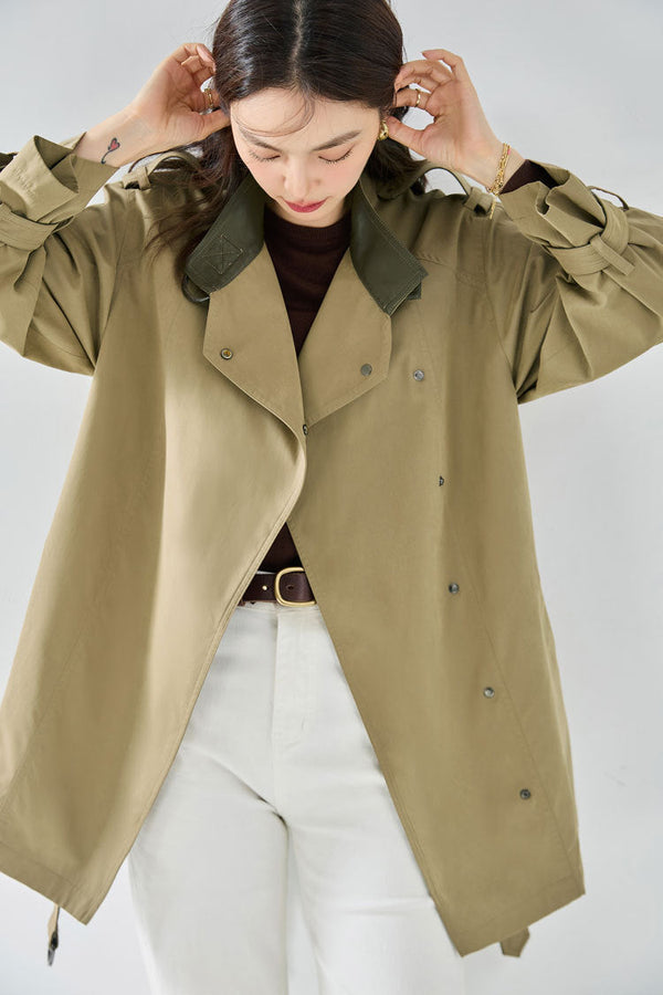 韓国ファッション SELCA-スタンドカラーショートトレンチコート-2024ss-ou8-05