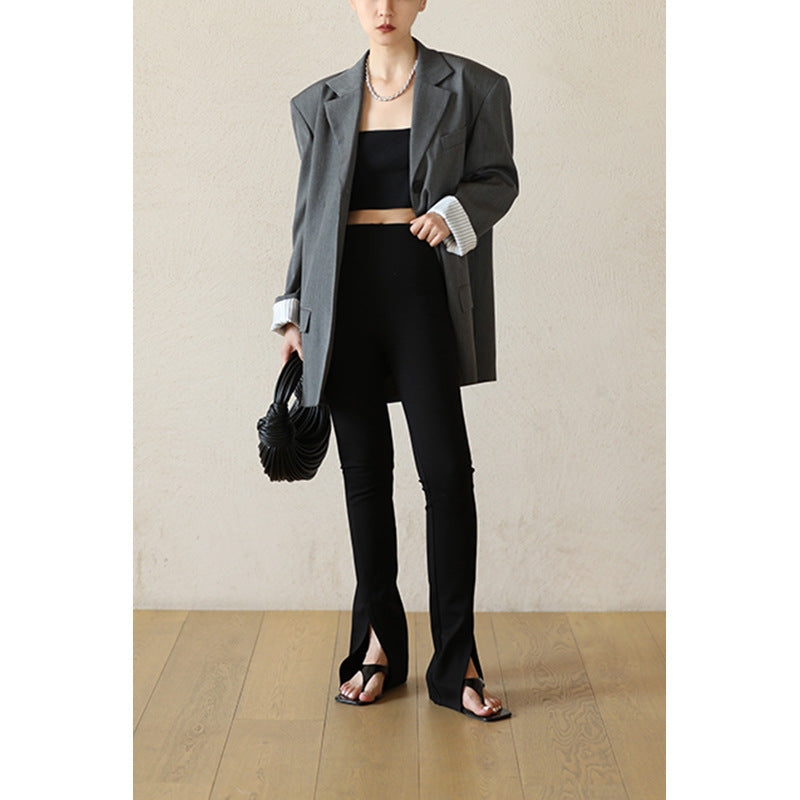 韓国ファッション SELCA-センタースリットパンツ-2024ss-0034-08