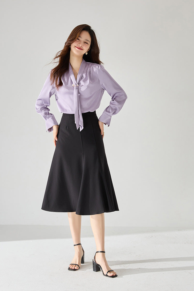 韓国ファッション SELCA-タックフレアスカート-2024ss-102-08