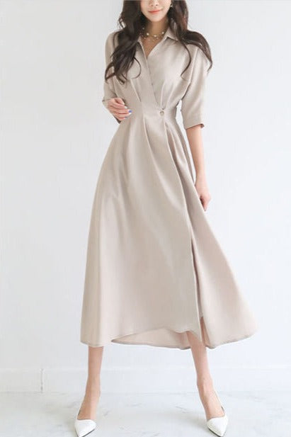 韓国ファッション SELCA-ハイウエストAラインロングワンピース-2023ss-op31-08