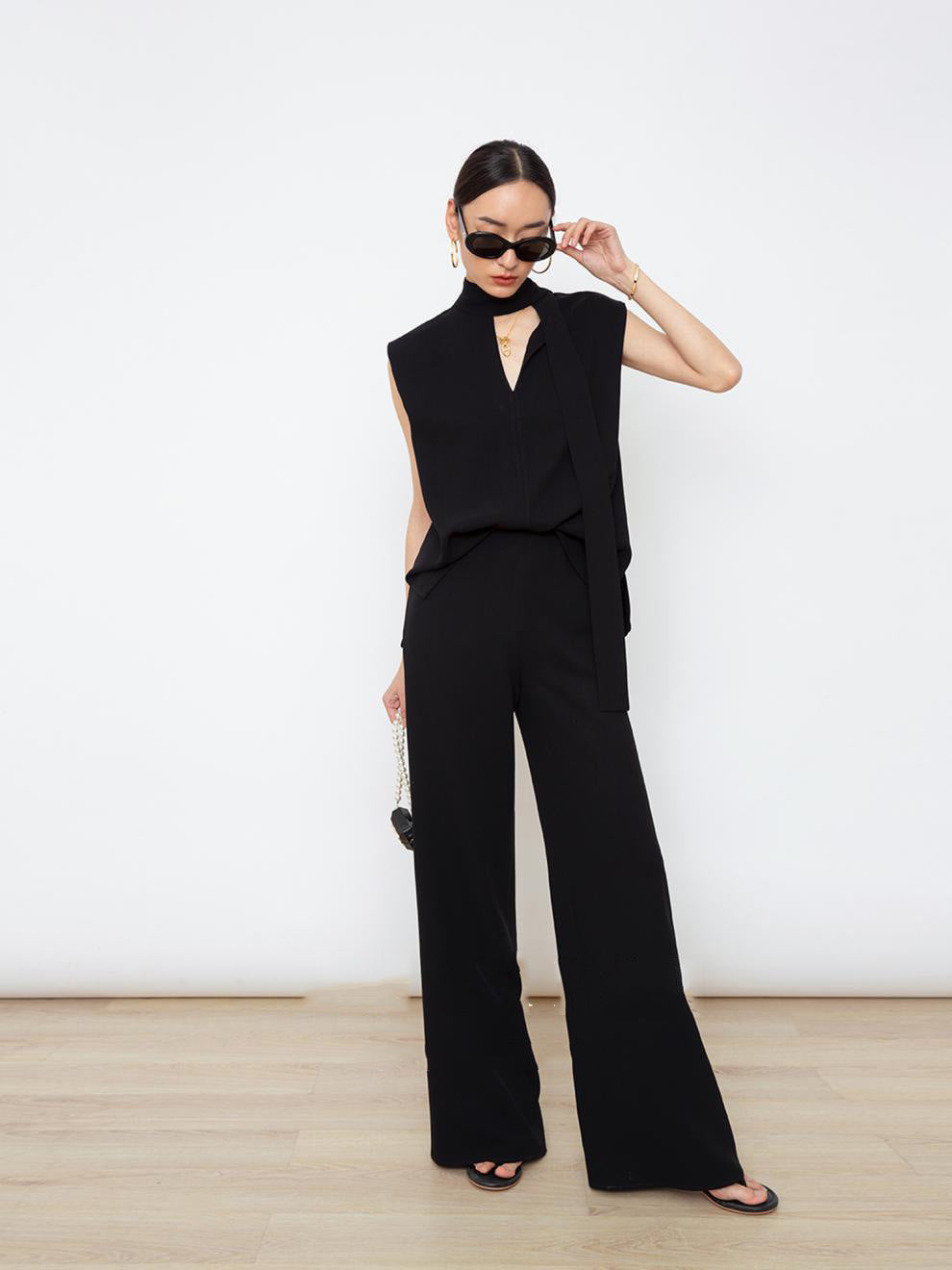韓国ファッション SELCA-ショルダーリボンパンツスタイルセットアップ-2024ss-0062-019