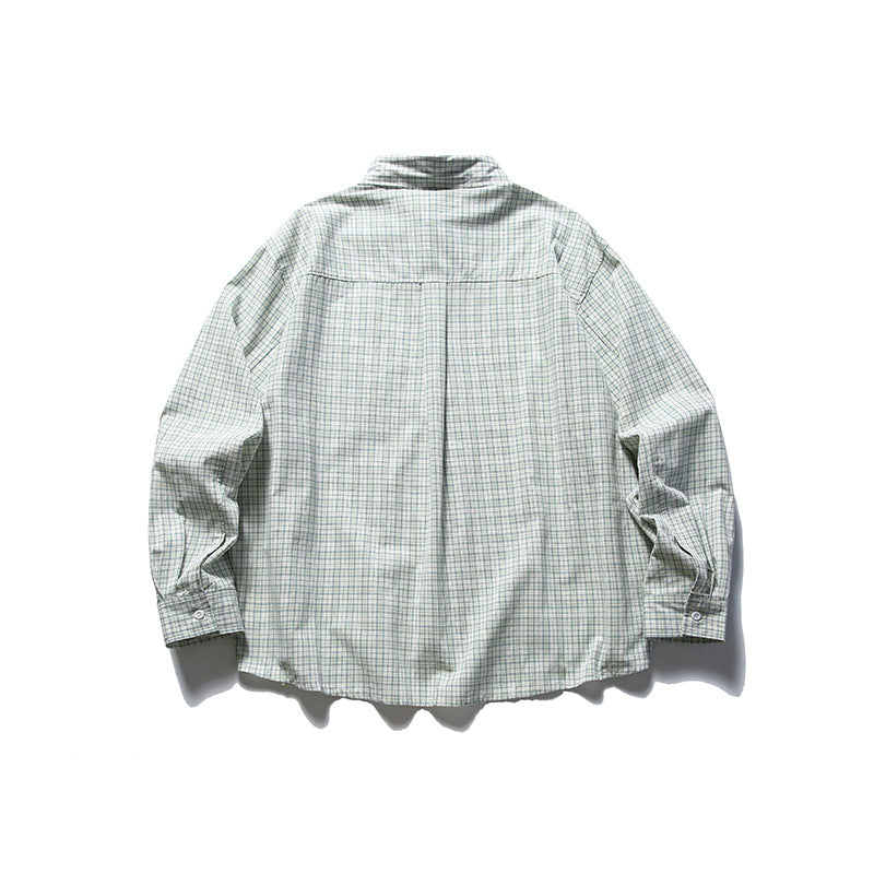 韓国ファッション SELCA-Triple line check casual shirt-mselca2024ss-033-09