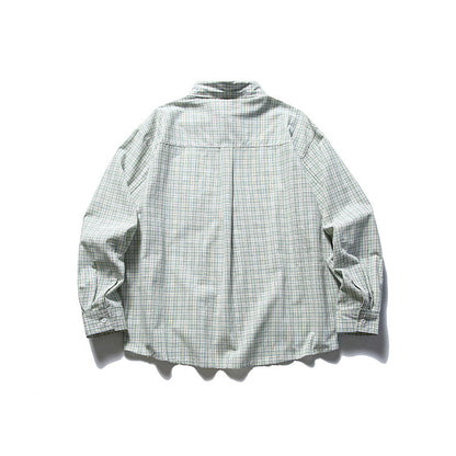 韓国ファッション SELCA-Triple line check casual shirt-mselca2024ss-033-09