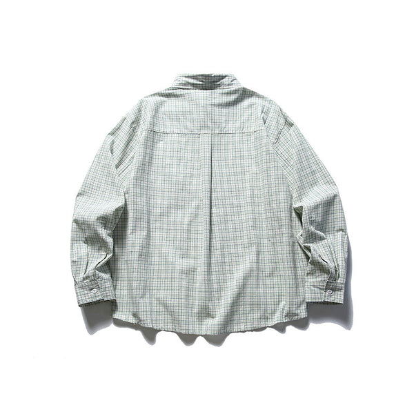 韓国ファッション SELCA-Triple line check casual shirt-mselca2024ss-033-09