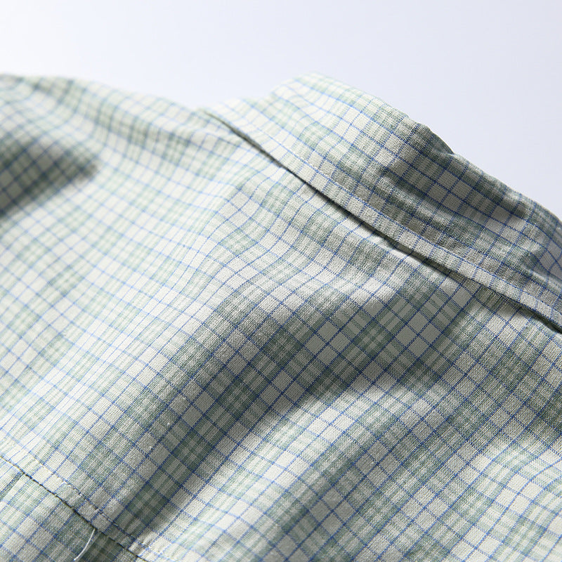 韓国ファッション SELCA-Triple line check casual shirt-mselca2024ss-033-014