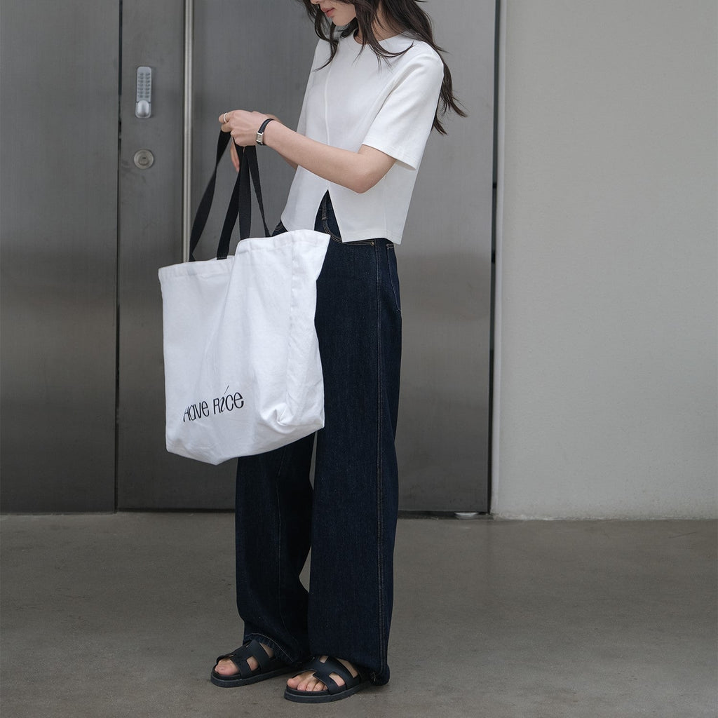 韓国ファッション SELCA-アシメスリットコットンシャツ-2024ss-0065-017