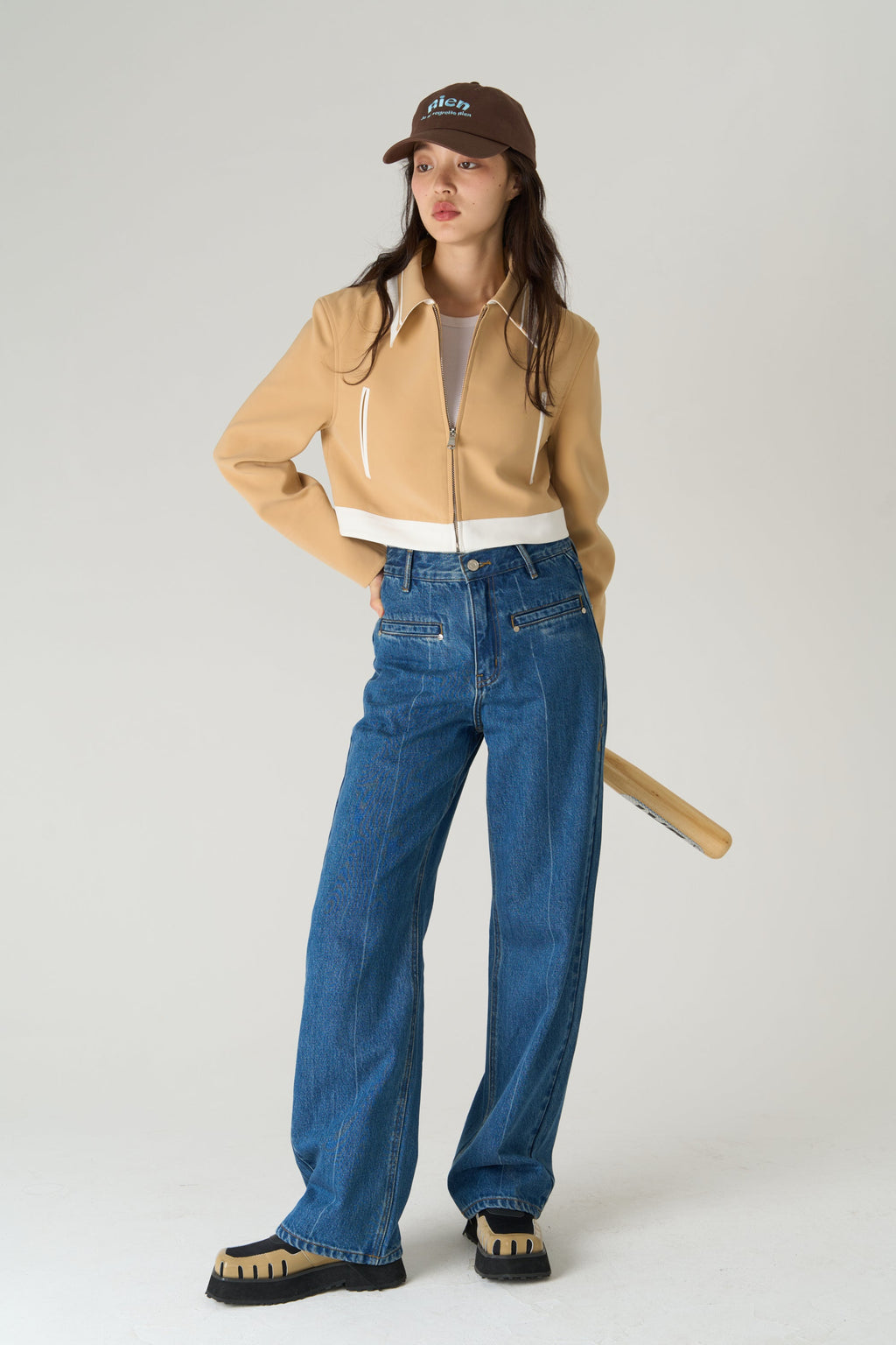 韓国ファッション SELCA-ブラウンショートジャケット-2023aw-ou50-010