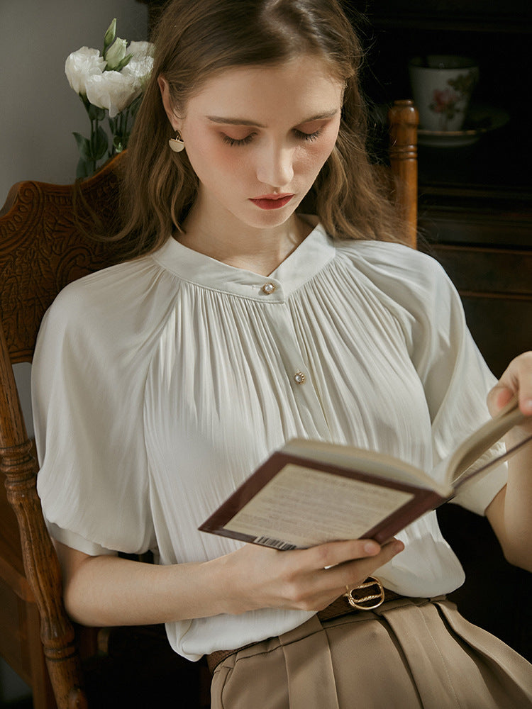 韓国ファッション SELCA-ランタンスリーブブラウス-2024ss-0022-01