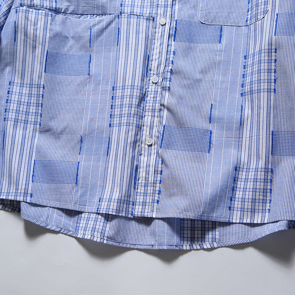 韓国ファッション SELCA-patchwork blue shirt-mselca2024ss-041-014