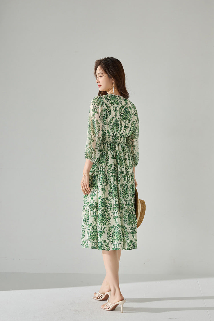 韓国ファッション SELCA-リゾートボタニカルワンピース-2024ss-105-015