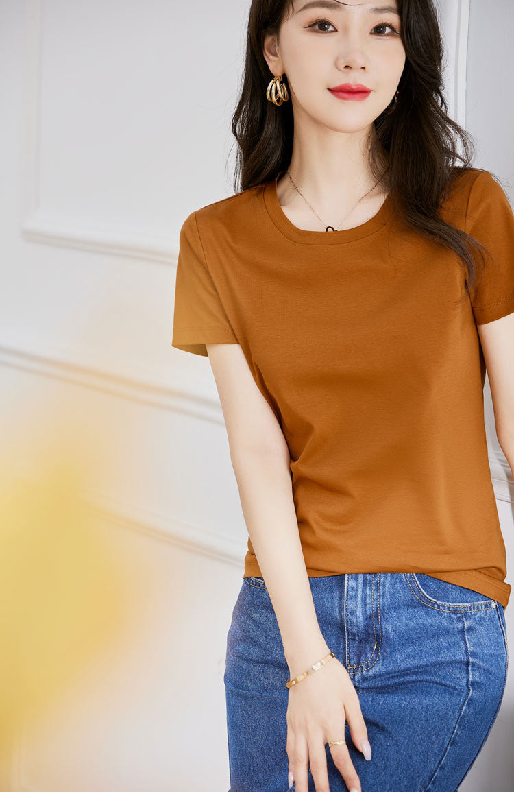 韓国ファッション SELCA-ラウンドネックTシャツ-2024ss-119-020