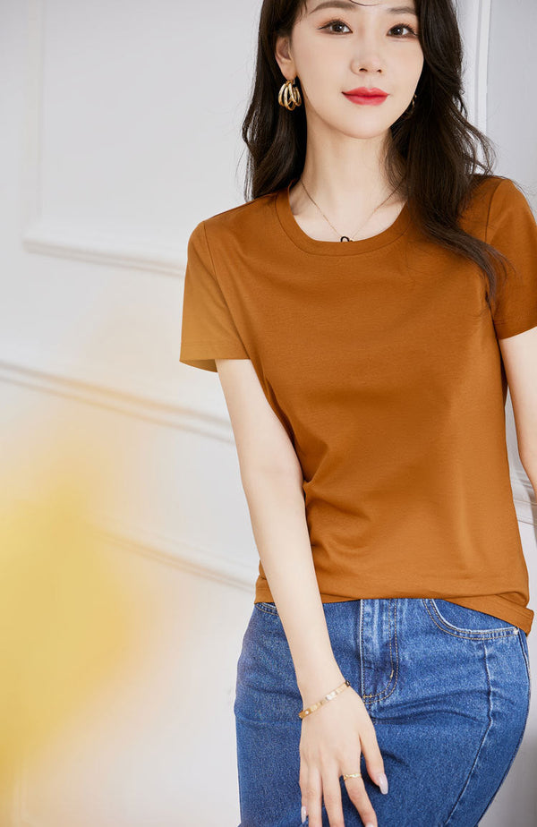 韓国ファッション SELCA-ラウンドネックTシャツ-2024ss-119-020