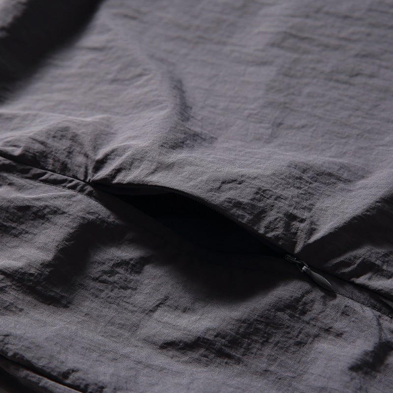 韓国ファッション SELCA-Patchwork Half Pocket Decoration Lapel Sweatshirt-mselca2024ss-091-013