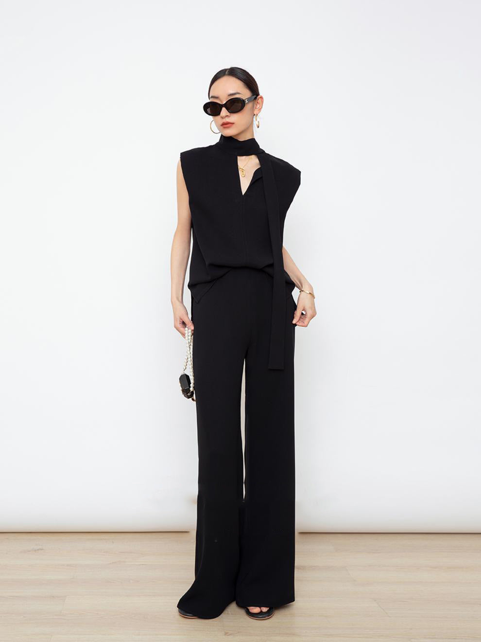 韓国ファッション SELCA-ショルダーリボンパンツスタイルセットアップ-2024ss-0062-018