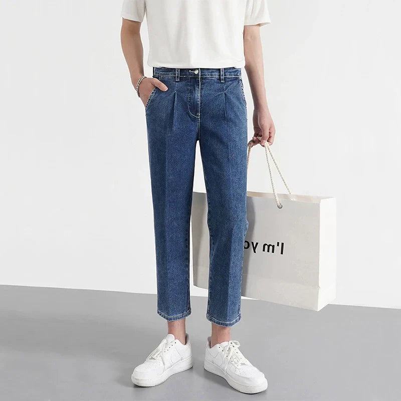 韓国ファッション SELCA-center pleat denim pants-2024ss-pt07-04