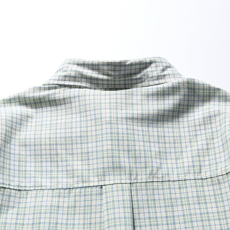 韓国ファッション SELCA-Triple line check casual shirt-mselca2024ss-033-013