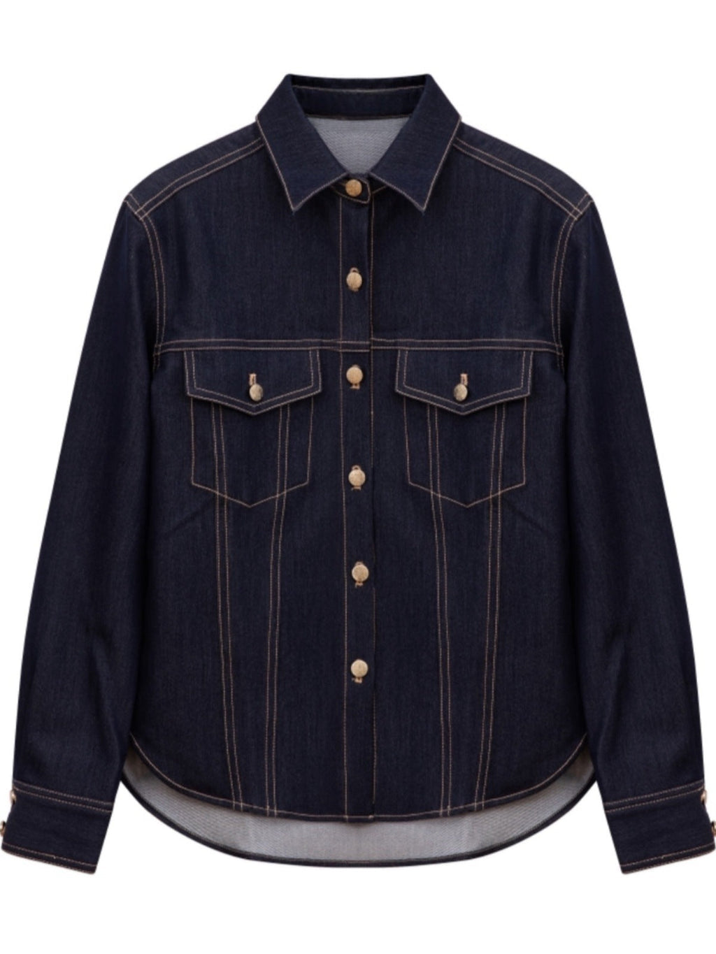 韓国ファッション SELCA-ステッチデニムセットアップ(トップス)-2024ss-005-04