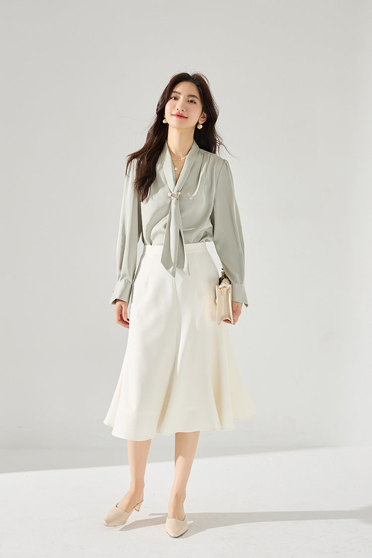 韓国ファッション SELCA-タックフレアスカート-2024ss-102-011