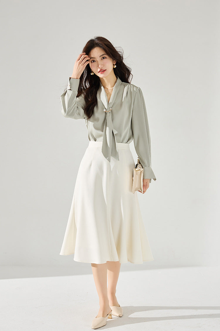 韓国ファッション SELCA-タックフレアスカート-2024ss-102-014
