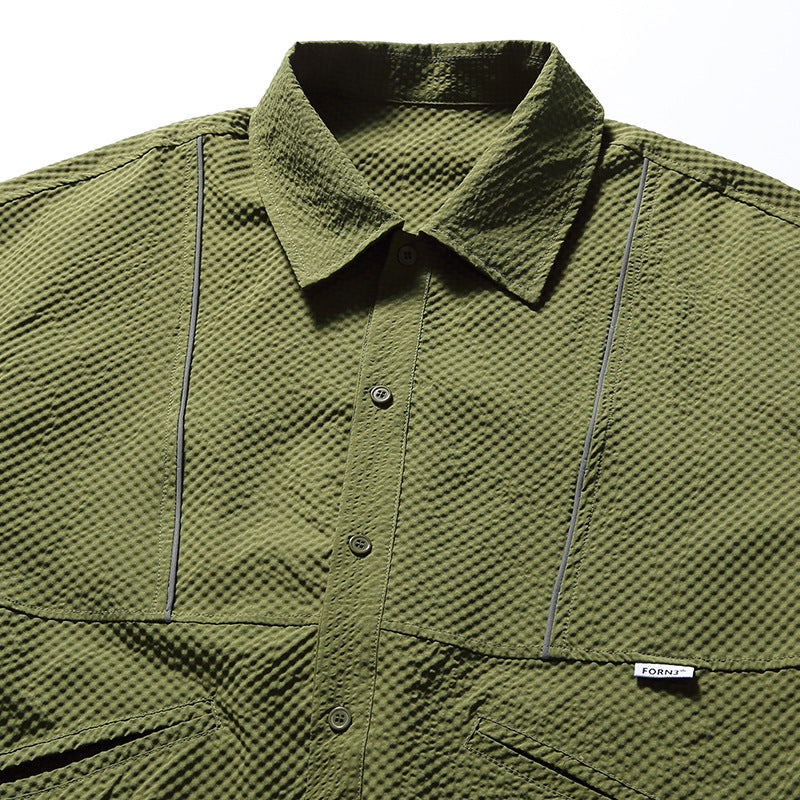 韓国ファッション SELCA-Multi-pocket design loose shirt-mselca2024ss-072-025