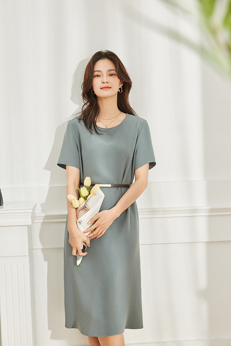韓国ファッション SELCA-マットカジュアルミディアムワンピース-2024ss-95-010