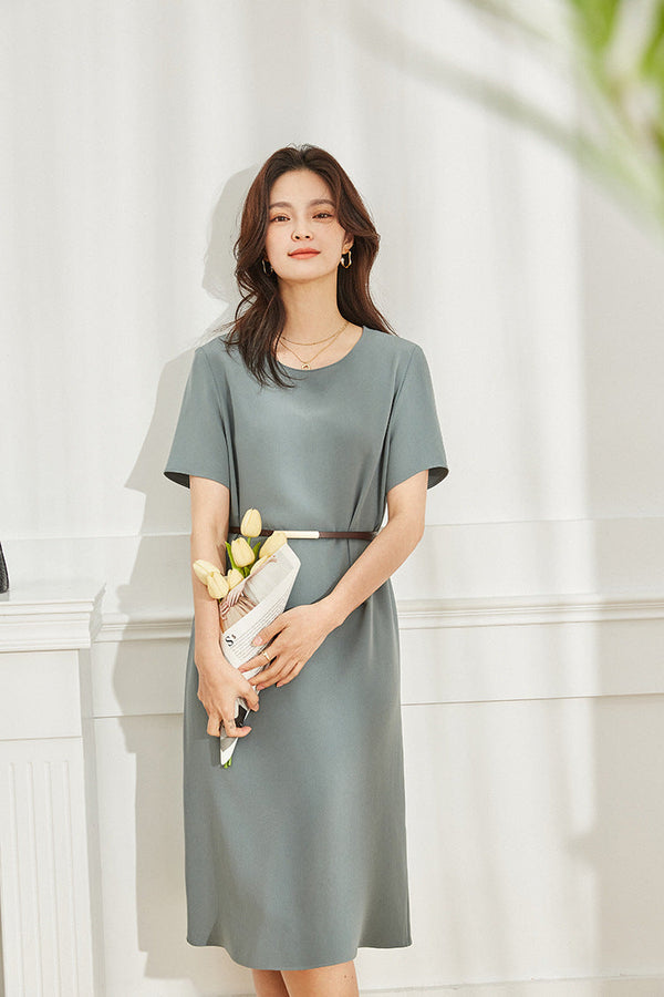 韓国ファッション SELCA-マットカジュアルミディアムワンピース-2024ss-95-010