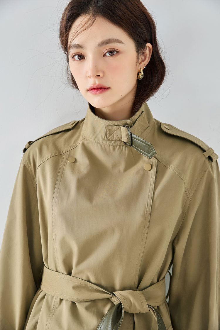 韓国ファッション SELCA-スタンドカラーショートトレンチコート-2024ss-ou8-03