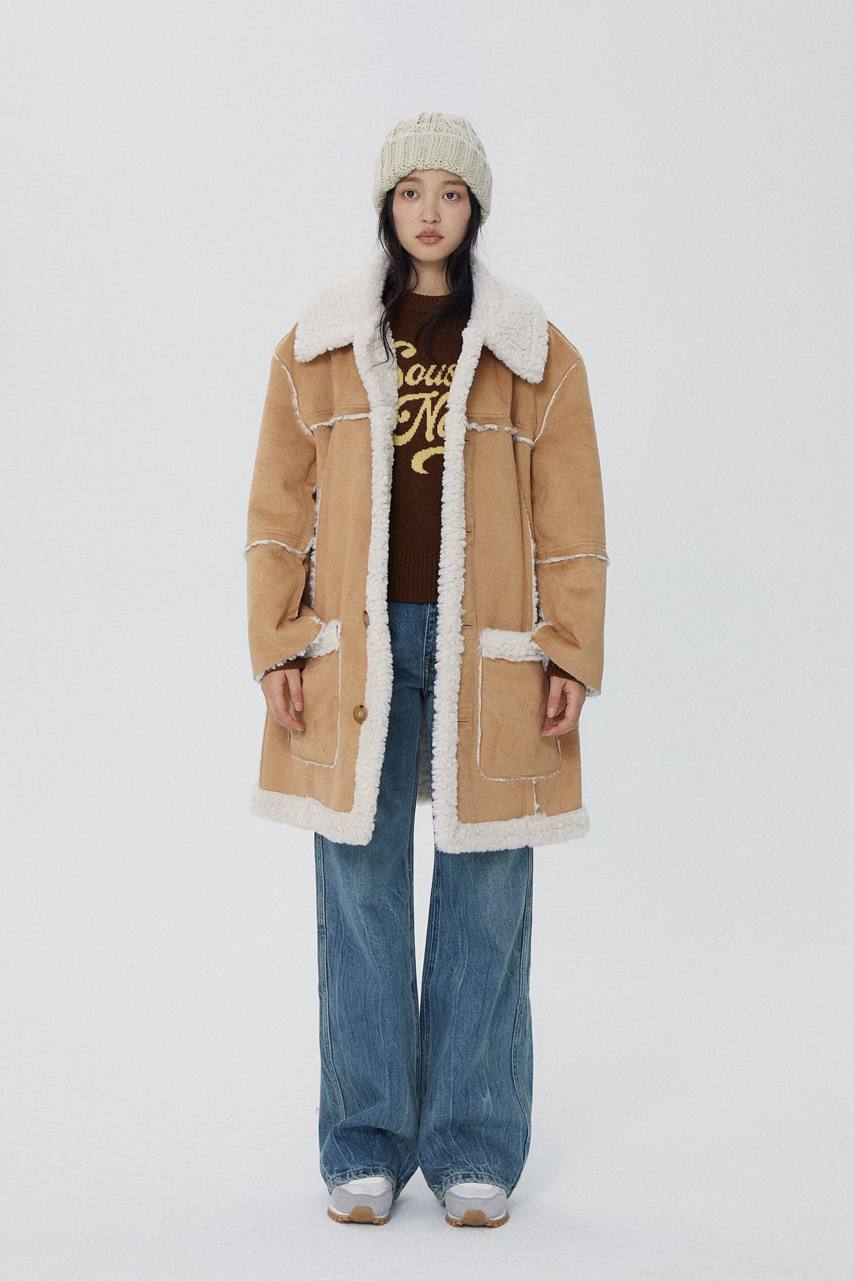 韓国ファッション SELCA-リバーシブルロングボアコート-2023aw-ou52-07