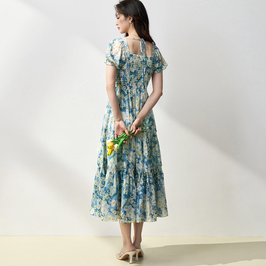 韓国ファッション SELCA-フレンチブルーデイジーワンピース-2024ss-89-03