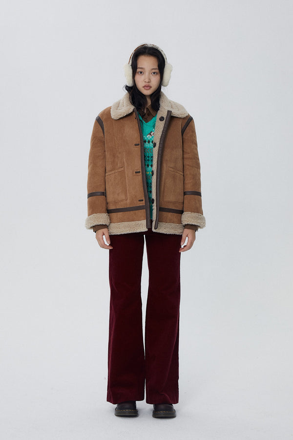 韓国ファッション SELCA-リバーシブル ボアコート-2023aw-ou49-038