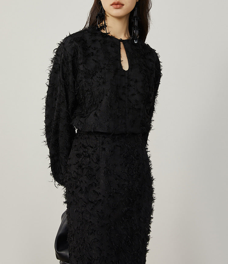 韓国ファッション SELCA-フェザーセットアップドレス-2024ss-0056-08