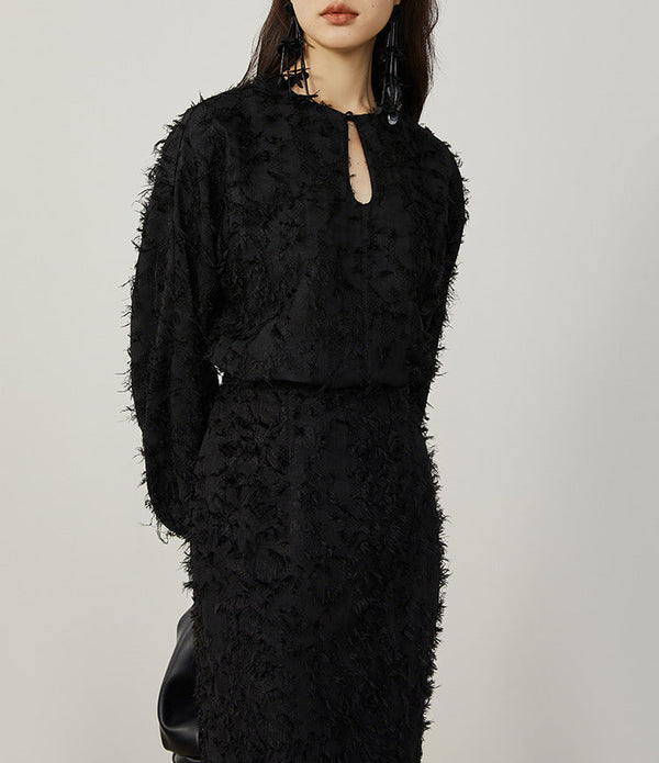 韓国ファッション SELCA-フェザーセットアップドレス-2024ss-0056-08