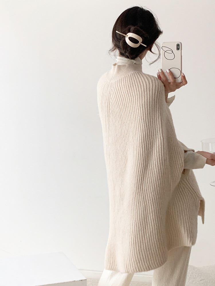 韓国ファッション SELCA-ボトルネックケープニット-2023aw-tp01-04