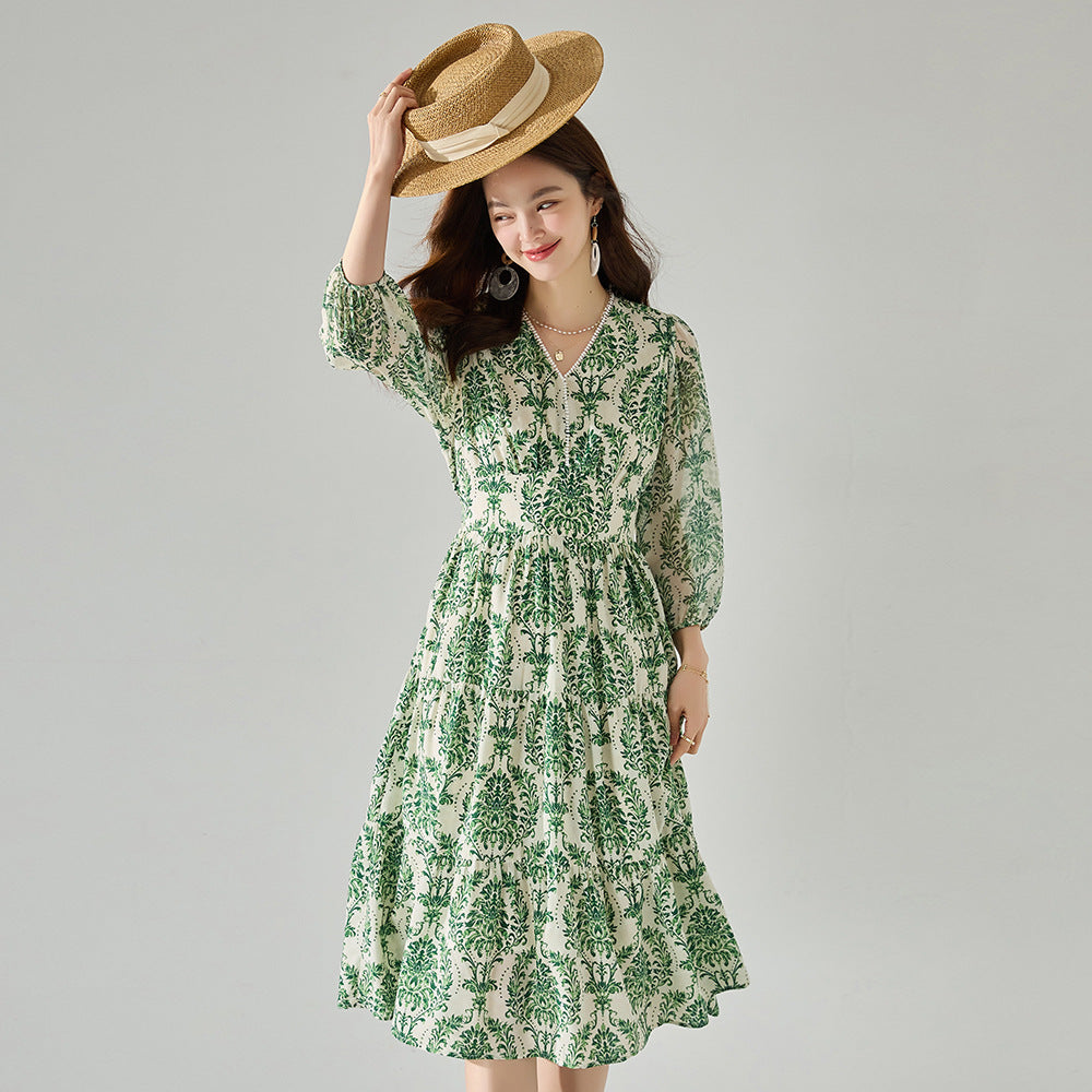 韓国ファッション SELCA-リゾートボタニカルワンピース-2024ss-105-04